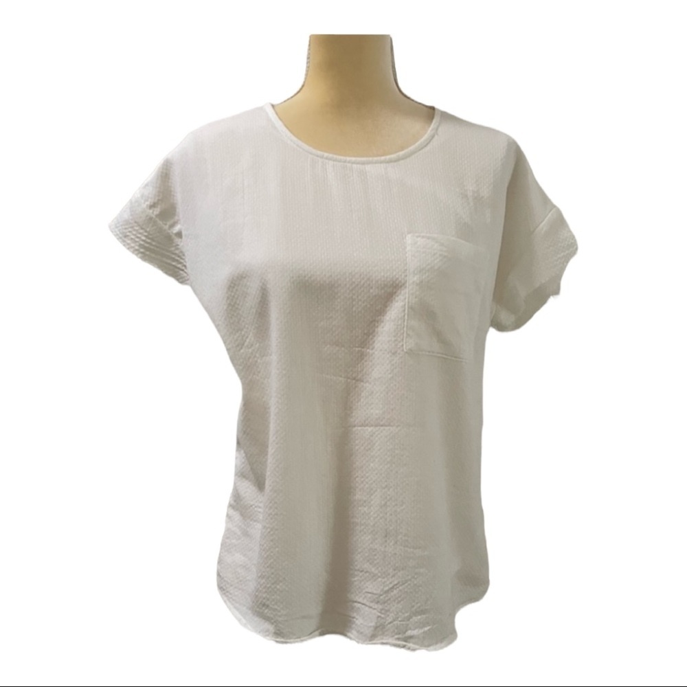 Polagram White Short Sleeve Top‎ Size Small